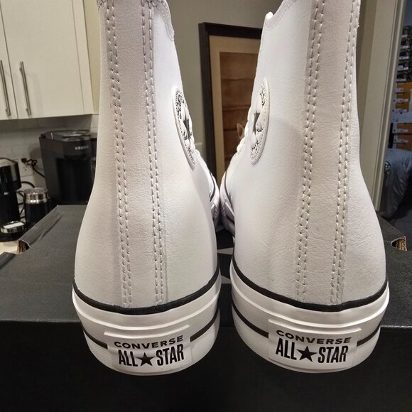 Converse All Star 561676C Platform Hi lift Leather White Mens Size 13 NEW - Picture 8 of 11